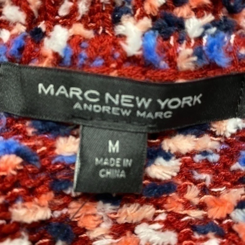 NWT Andrew Marc New York Button Down Multicolor Textured Cardigan Sweater Size M